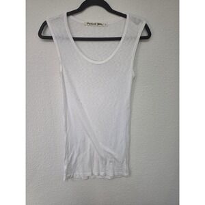 Michael Stars White Tank Top Sleeveless Scoop Neck Casual Tee Shirt Blouse